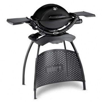 Газовый гриль  Weber Q 1200 Black Line c подставкой – фотография 1